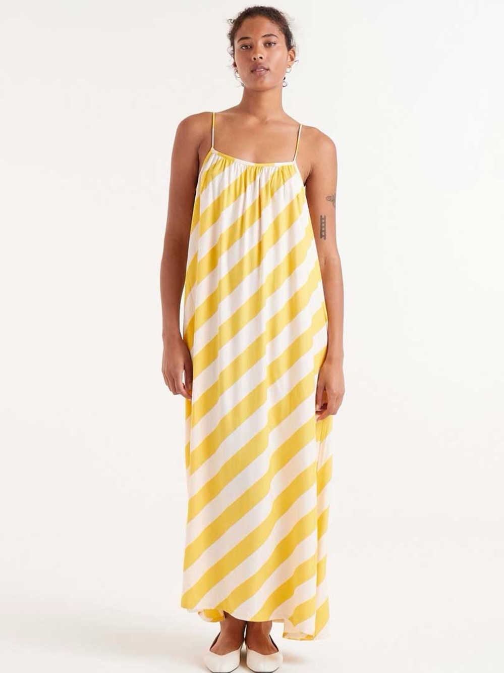 COMPANIA FANTASTICA Striped Maxi Slip Dress